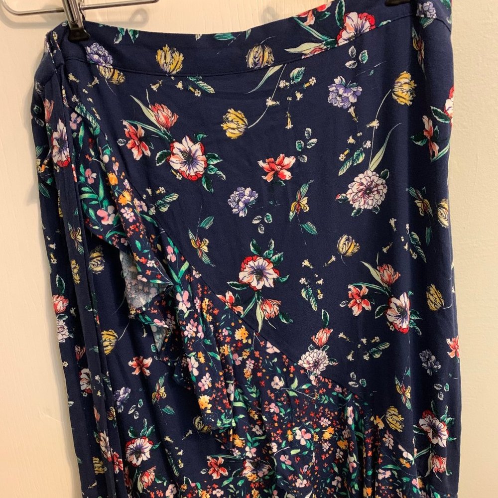Pretty Floral Liz Claiborne Long Wrap Skirt Sz 4/6